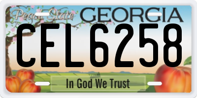 GA license plate CEL6258