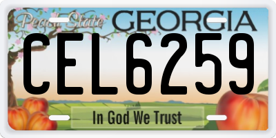 GA license plate CEL6259