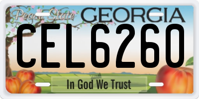 GA license plate CEL6260