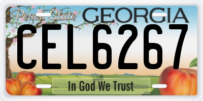 GA license plate CEL6267