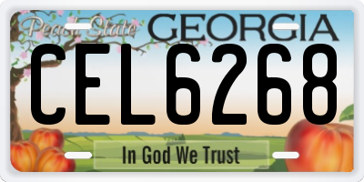 GA license plate CEL6268