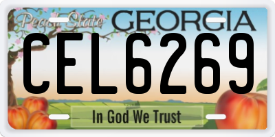 GA license plate CEL6269