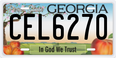GA license plate CEL6270