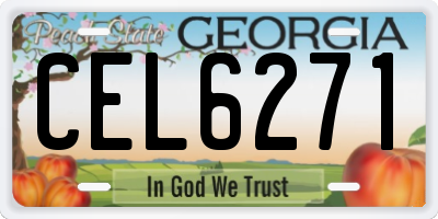 GA license plate CEL6271