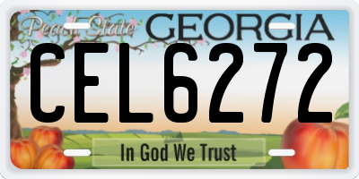 GA license plate CEL6272