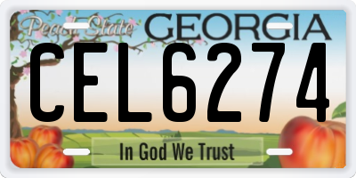 GA license plate CEL6274