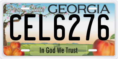 GA license plate CEL6276