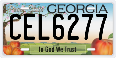 GA license plate CEL6277