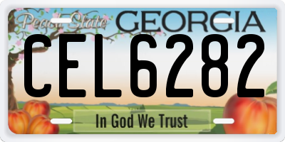 GA license plate CEL6282