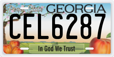 GA license plate CEL6287