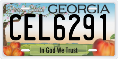 GA license plate CEL6291