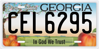GA license plate CEL6295