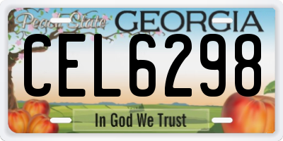 GA license plate CEL6298
