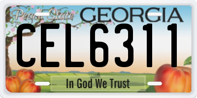 GA license plate CEL6311