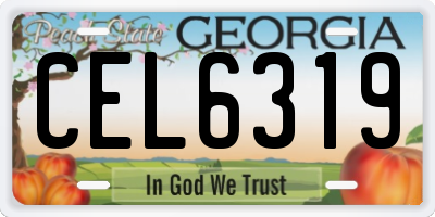 GA license plate CEL6319
