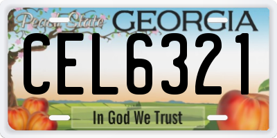 GA license plate CEL6321