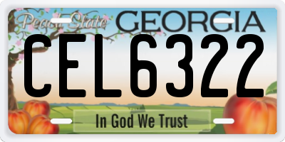 GA license plate CEL6322