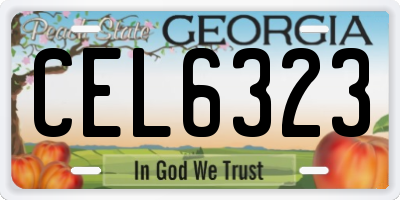 GA license plate CEL6323