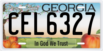 GA license plate CEL6327