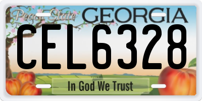 GA license plate CEL6328