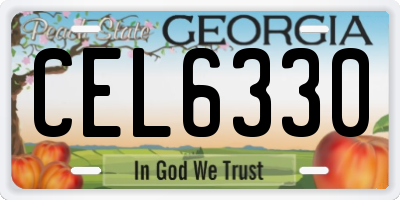 GA license plate CEL6330