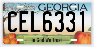 GA license plate CEL6331
