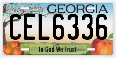 GA license plate CEL6336