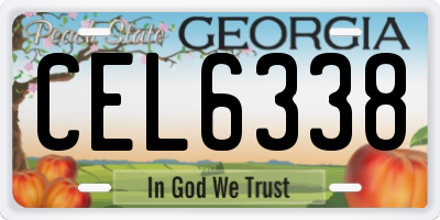 GA license plate CEL6338
