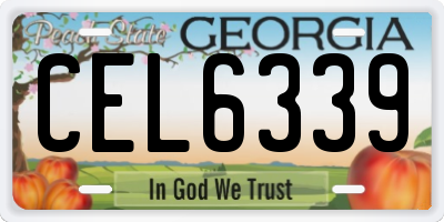 GA license plate CEL6339