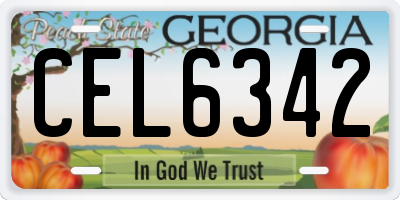 GA license plate CEL6342