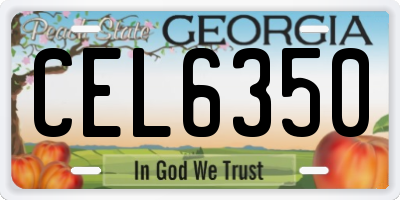 GA license plate CEL6350