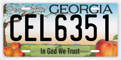 GA license plate CEL6351