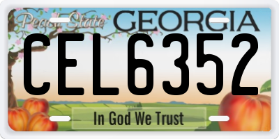 GA license plate CEL6352