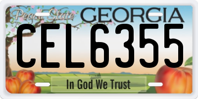 GA license plate CEL6355