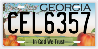GA license plate CEL6357
