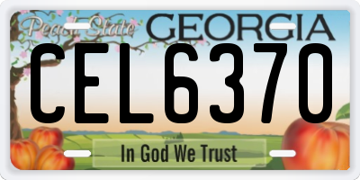GA license plate CEL6370