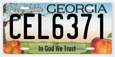 GA license plate CEL6371