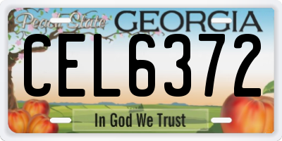 GA license plate CEL6372