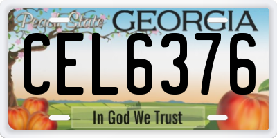 GA license plate CEL6376