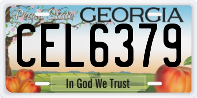 GA license plate CEL6379