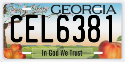 GA license plate CEL6381