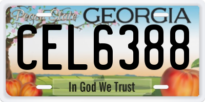 GA license plate CEL6388