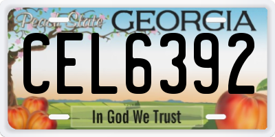 GA license plate CEL6392