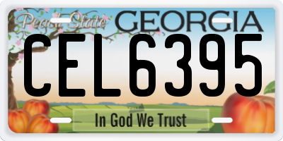 GA license plate CEL6395