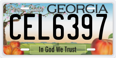 GA license plate CEL6397