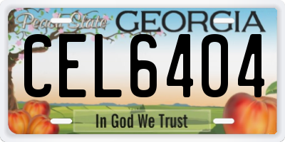 GA license plate CEL6404