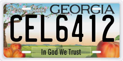 GA license plate CEL6412