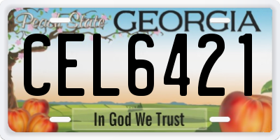 GA license plate CEL6421