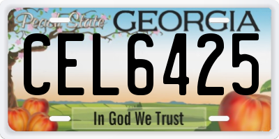 GA license plate CEL6425