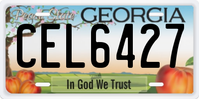 GA license plate CEL6427